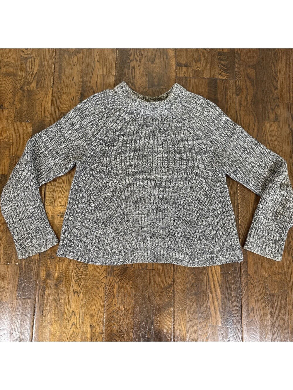 Marine Layer Womens M Mock Neck Wool Blend Sweater Brown Chunky Knit Ribbed